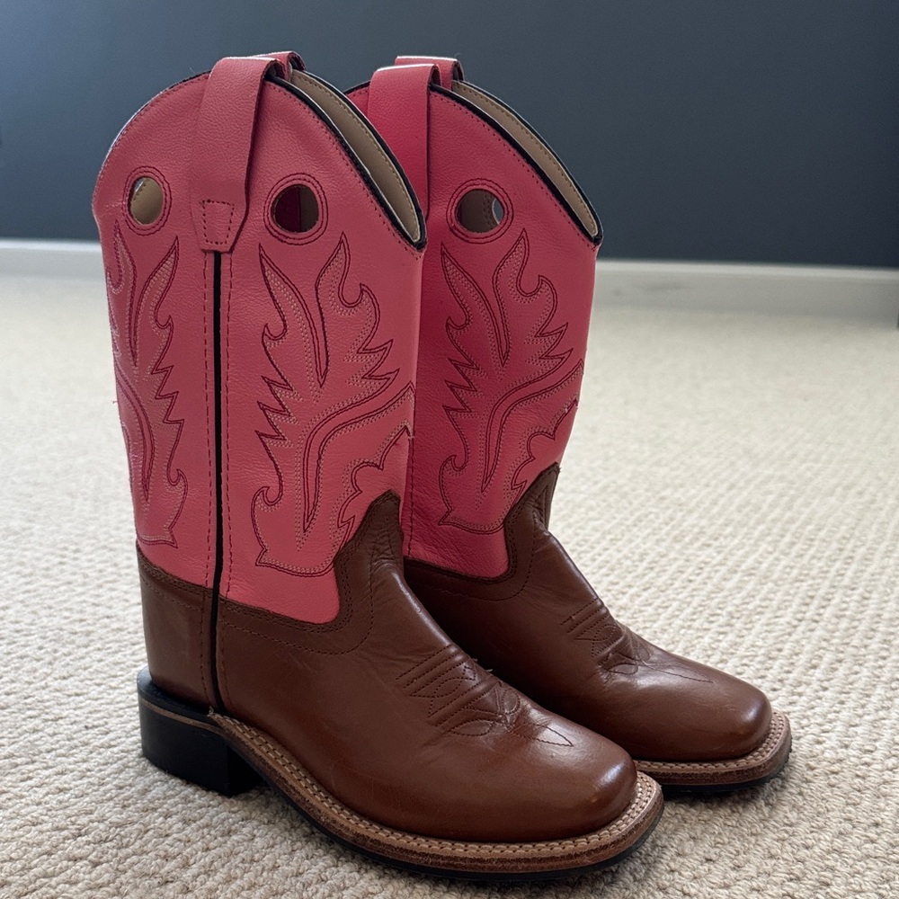 13.5 Old West Kids Pink Cowboy Boots